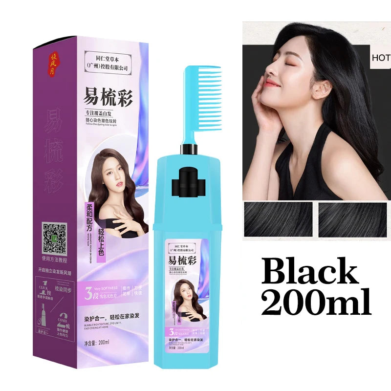 200/400ml Black Dyed Shampoo Black Hair Dye Herbal Ingredient Ginseng Ginger Ganoderma Lucidum White Hair Dyed Black Repair Hair