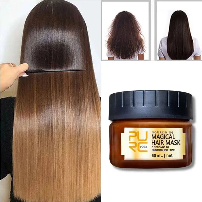 60ml Keratine Magical Hair Mask Protein Straighten Repair Dry Frizzy Damaged Cream Pro Soft Smooth Shiny Deep Moisturizing Care