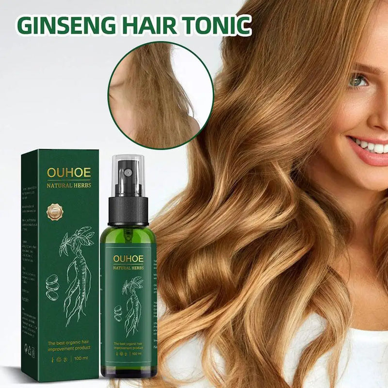 100ml Ginseng Hair Serum For Men Women Nourishes Scalp Strengthen Root Repair Damaged Hair Herbal Hair Care Spray